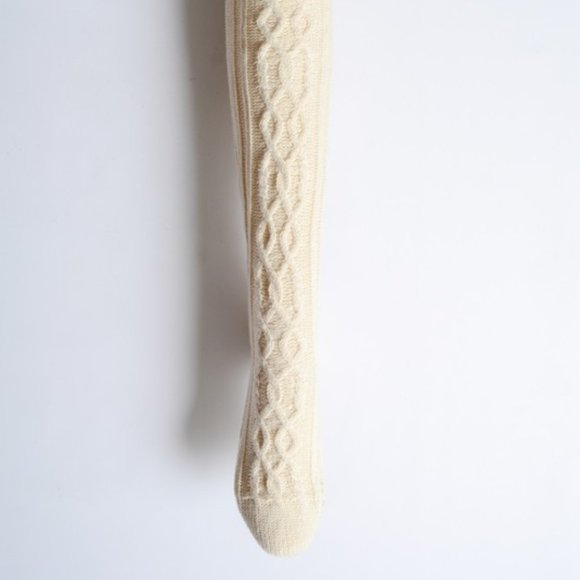 🚨 1 LEFT!  JULES Cable Knit Knee High Socks in Cream - Picture 6 of 9